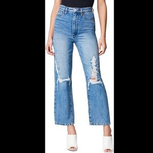 Blank NYC The Baxter Ribcage Wildflower Destruct Ankle Straight Leg Jean Size 31